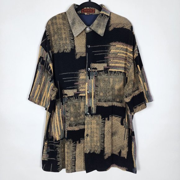 Creme De Silk Other - Vintage Creme De Silk 80s Retro Mens 2XL Short Sleeve Button Shirt
